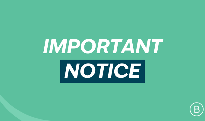 Tile that says Important Notice
